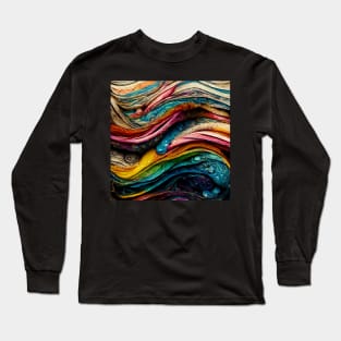 Swirling paint and ink mixed with water Long Sleeve T-Shirt